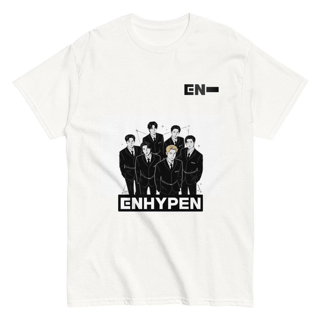 Camiseta ENHYPEN diseño manga, mockup frontal