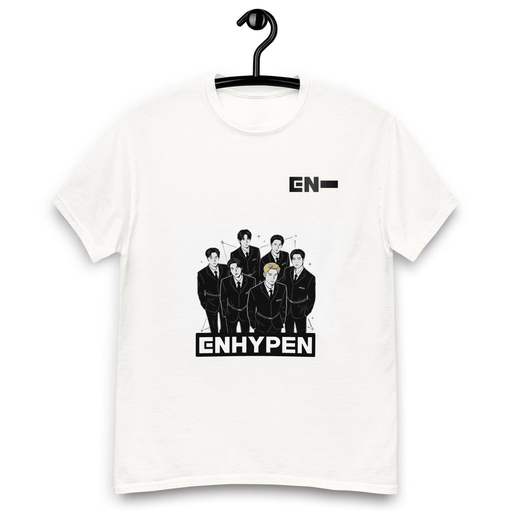 Camiseta ENHYPEN diseño manga, mockup frontal