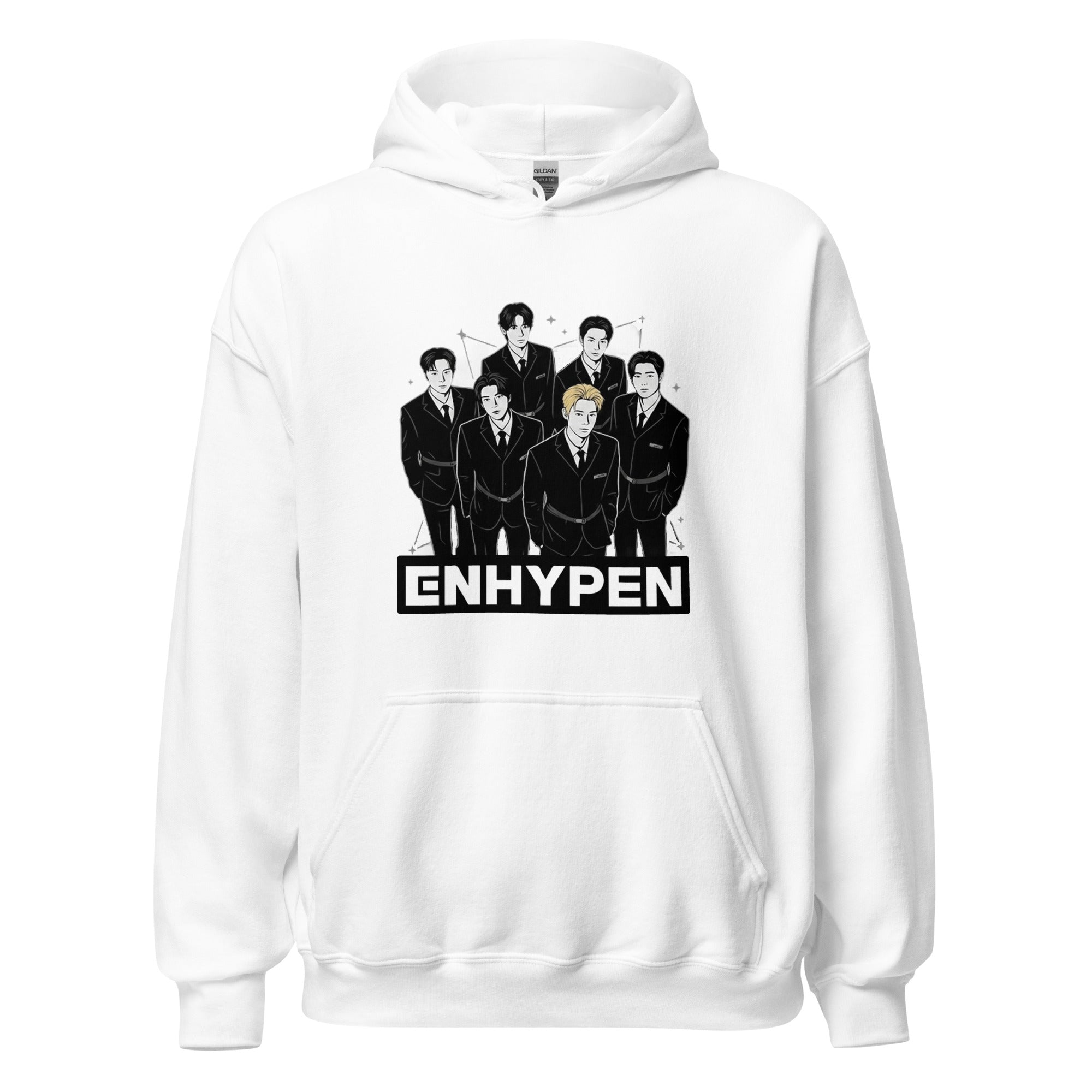 Blanco - Sudadera ENHYPEN, diseño frontal